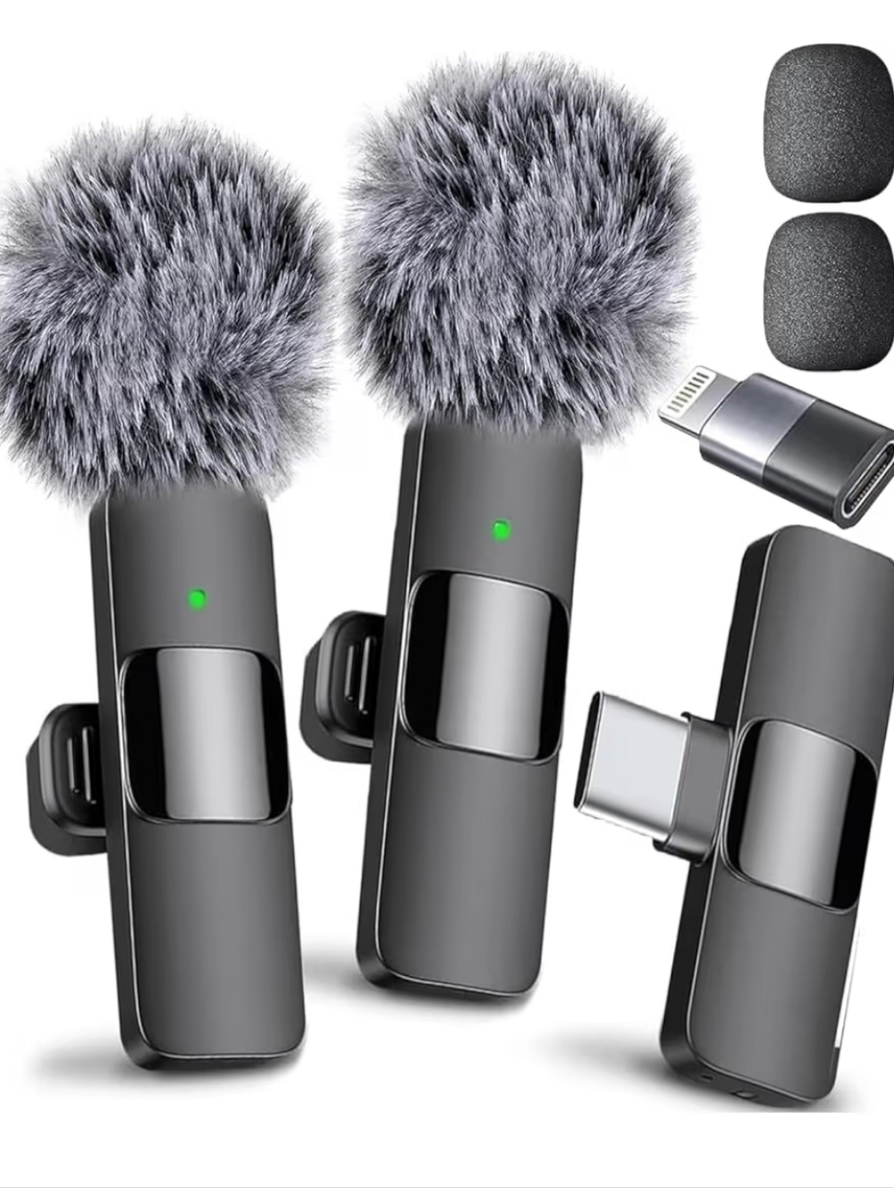 Wireless Mini Lavalier Microphone 2 Pack